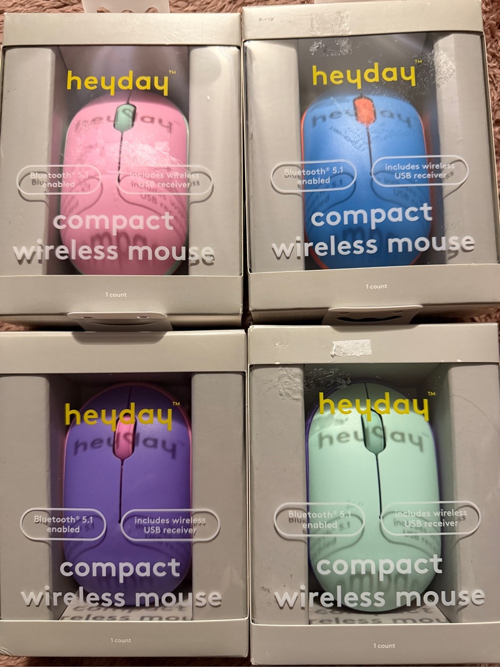 heyday Compact Wireless Mouse Bluetooth 5.1 Dual Device USB Receiver